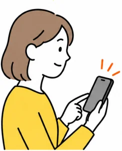スマホで受け取り方法を選ぶ利用者